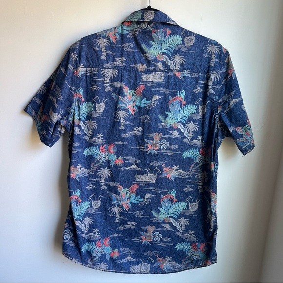 PD&C Navy Tropical Print Casual Shirt - Picture 6 of 7